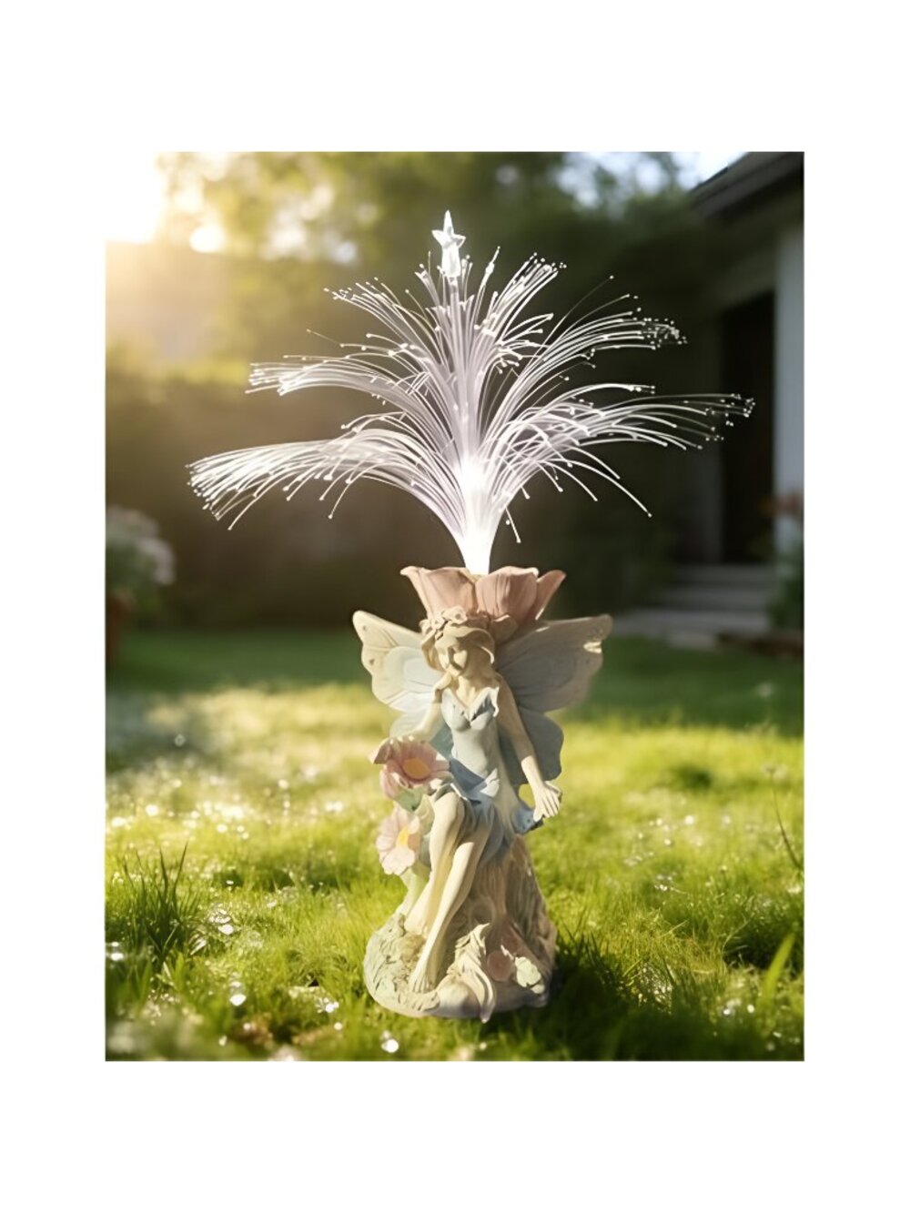 Fairy Garden Decor Statue - 17 inch Solar Flower Fairy Garden Statues